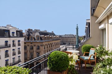 View of a guest room terrace at the Park Hyatt Paris-VendoÌme