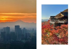Tokyo from the new Four Seasons at night and Kiyomizudera Kyoto