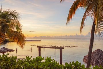 A Jamaica beach during sunset