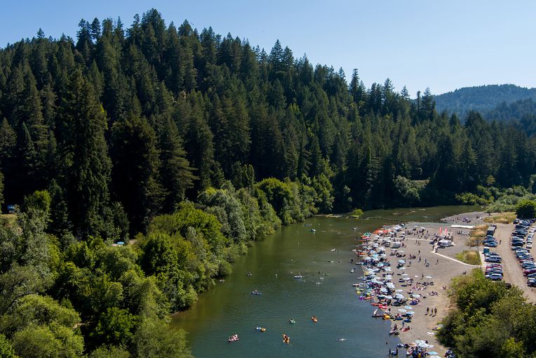 Johnsonâs Beach river recreational area in Guerneville, CA