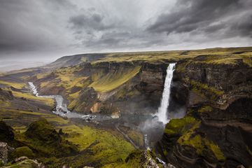 Haifoss, the third highest waterfall of the Iceland island.