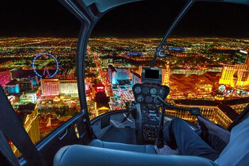 Scenic flight on Las Vegas skyline from helicopter 