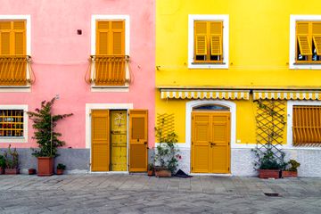 Colorful building facades