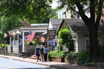 People on main street in New Hope, PA