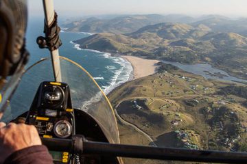 View from a microlight aircraft over the Wild Coast of South Africa