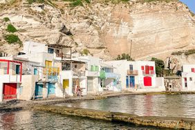 Colorful buildings in Milos, Greece