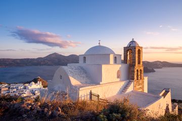 Church in Milos with a great view