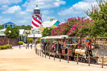 View of the train and lighthouse at Morgan's Wonderland