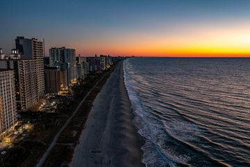 Sunrise on the coastline of Myrtle Beach, South Carolina