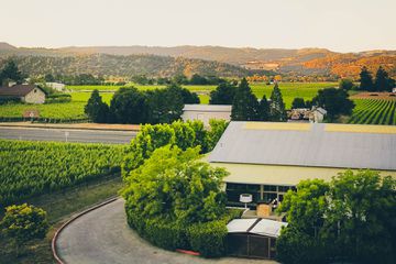 Aerial exterior of PRESS in Napa Valley, California