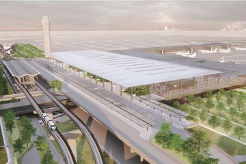 Rendering of a new Terminal B at Newark Airport 