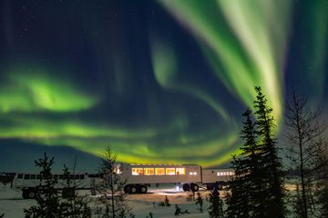 Northern lights from Frontier North in Churchill, Manitoba, Canada