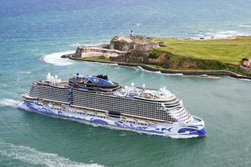 Aerial view of a Norwegian Cruise Ship