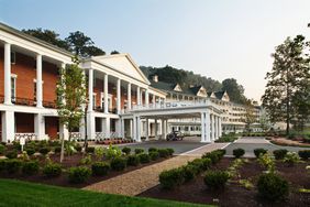 Brick exterior of the Omni Bedford Springs Resort