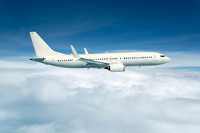 Airplane floating in the air