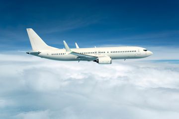 Airplane floating in the air
