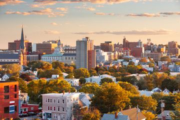 city skyline in Portland, Maine 