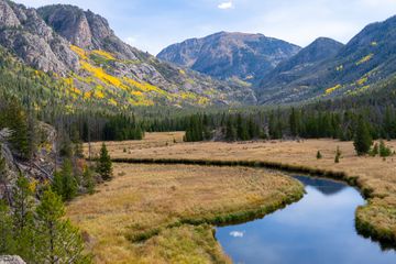 Scenic view of lake and mountains against sky,Rocky Mountain National Park,Colorado,United States,USA 