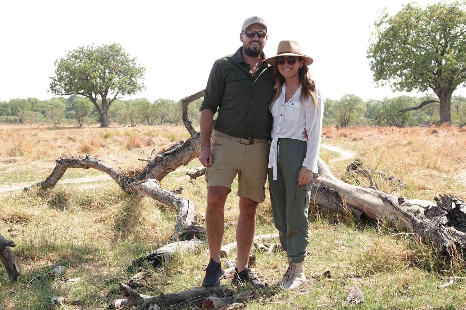 A couple on a safari in Botswana 