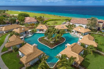 Bungalows in a heart shape at Sandals Resort 