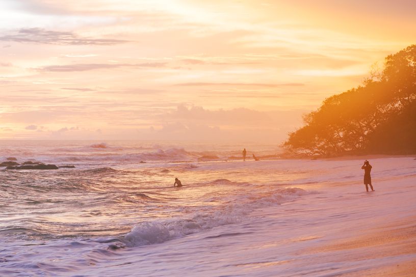 Sunset at a beach in Costa Rica