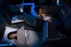 A sleeping passenger in Polaris cabin 