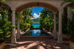 beautiful view from a villa on the beach in St John, United States Virgin Islands