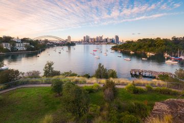 Australia Sydney CBD landmarks around Sydney Harbour view from Waverton.