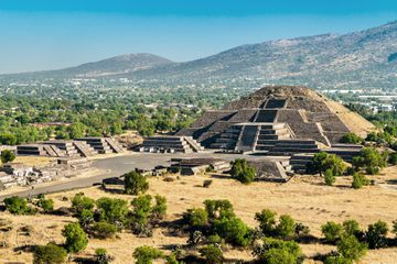 View of the Pyramid of the Moon at Teotihuacan. UNESCO world heritage in Mexico