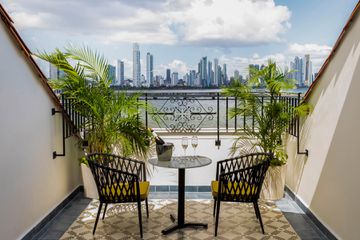 View from a guest room terrace at the Sofitel Legend Casco Viejo in Panama City