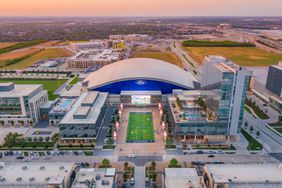 Aerial view of The Star entertainment complex in Frisco, Texas