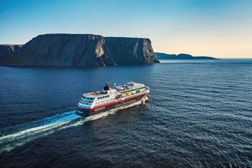 A cruise ship sailing on the ocean