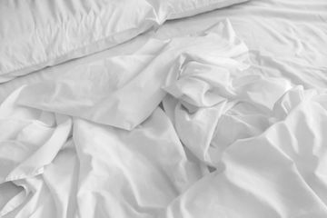 White bed sheets