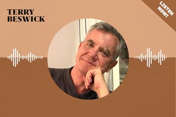 Graphic with photo of Terry Beswick