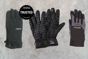 Best winter gloves displayed on gray surface