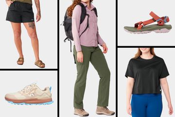 Collage of hiking gear we recommend on a white background