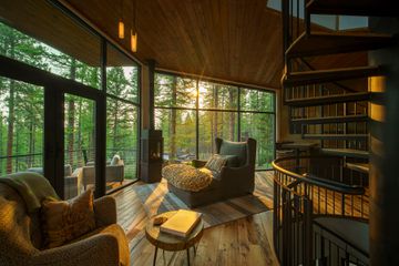 Interior of a tree haus at The Green O