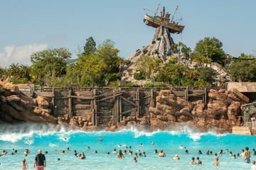 People swimming at Typhoon Lagoon at Disneyworld