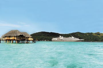 Ponant ship in South Pacific Windward Islands